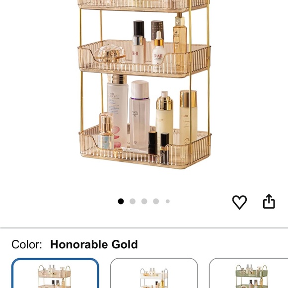 Gold Metal Bathroom Organizer Shelf - Picture 2 of 5